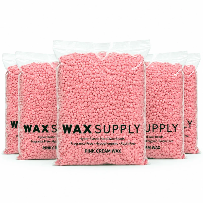 Pink Cream Hard Wax Beads — Creamy European Formula for Sensitive Skin