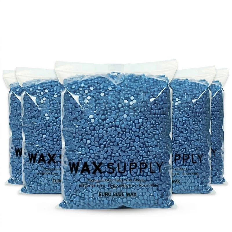 Euro Blue Hard Wax Beads — Hyper-Elastic European Formula for Speed Waxing