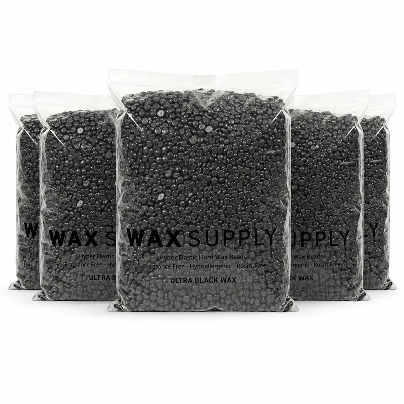 Ultra Black Hard Wax Beads — Rosin-Free Quick-Set for Speed Waxing