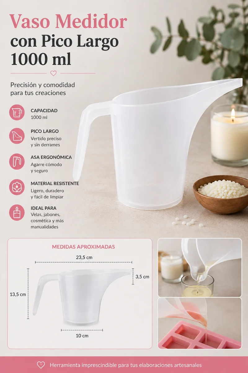 Vaso medidor con pico largo 1000 ml