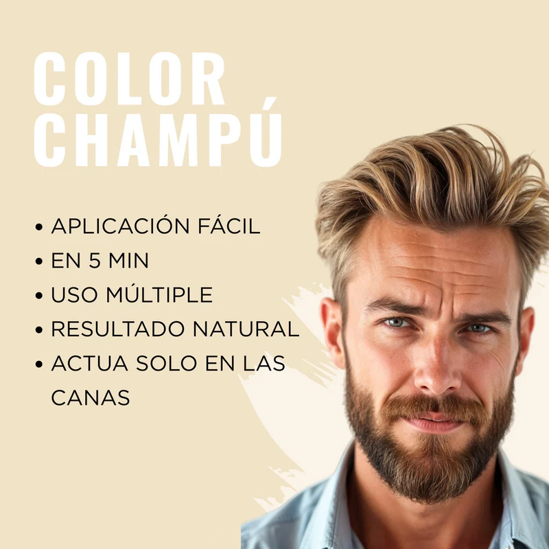 Pack Champú color para hombre 5N Castaño Claro + regalo | Pelo, Barba y Bigote