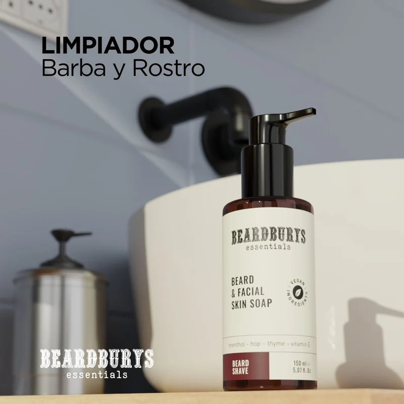 Jabón limpiador de Barba y Rostro de Uso Diario