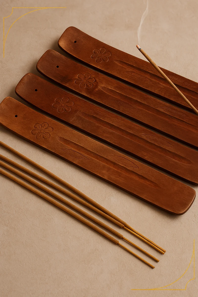 Soporte de incienso madera de mango