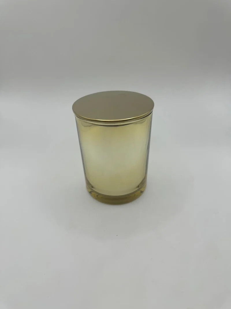 Vaso para velas galvanizado dorado de 320 ml