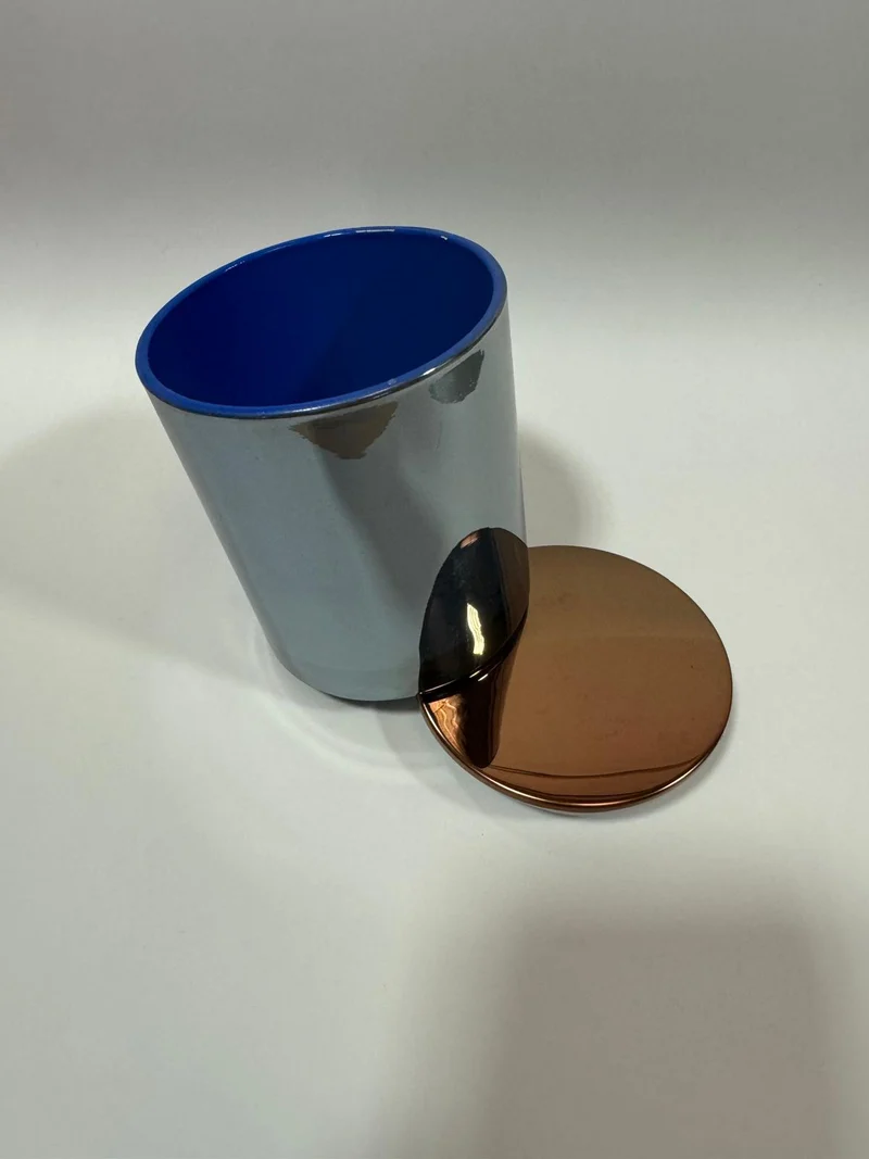 Vaso para velas galvanizado con tapa de 300 ml