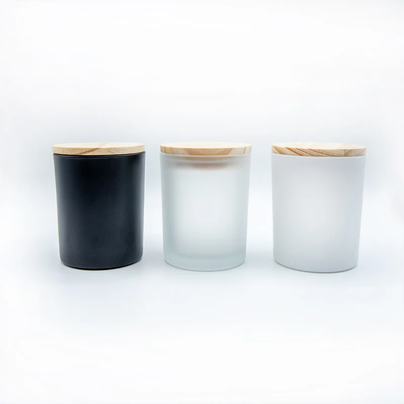 Vaso para velas con tapa de bambú de 200 ml