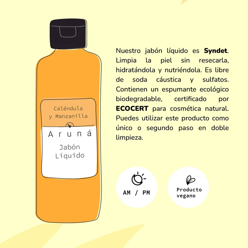 Jabón facial limpiador caléndula y manzanilla - Aruná