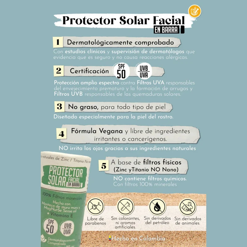 Protector Solar Facial En Barra - Santo Remedio