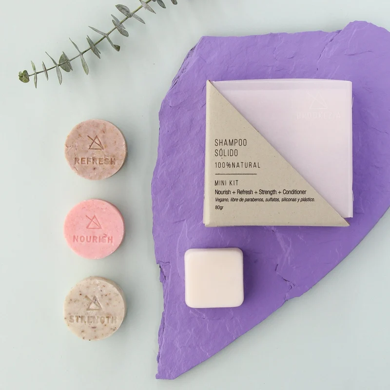 Mini Kit 3 Shampoo + 1 Acondicionador Sólido - Brookezia