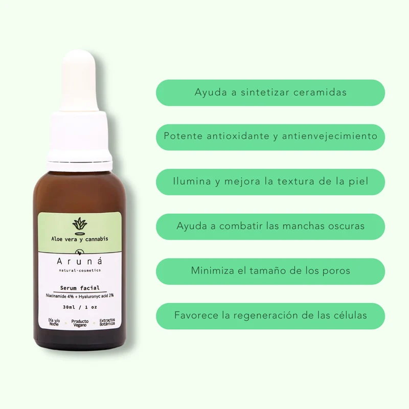 Sérum Facial Niacinamida y Ácido Hialurónico - Aruná