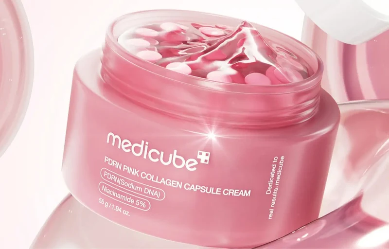 Medicube PDRN Pink Collagen Capsule Cream 55g | Crema Reafirmante con Colágeno y Niacinamida