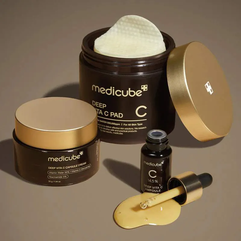 Medicube Deep Vita C Capsule Cream | Crema Iluminadora con Vitamina C y Cápsulas Activas – Cosmética Coreana K-Beauty (55g)