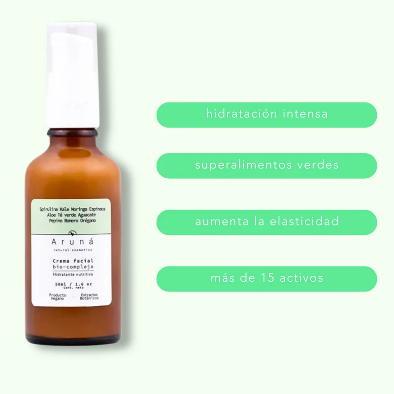 Crema Facial Bio-Complejo Hidratante Nutritiva - Aruná