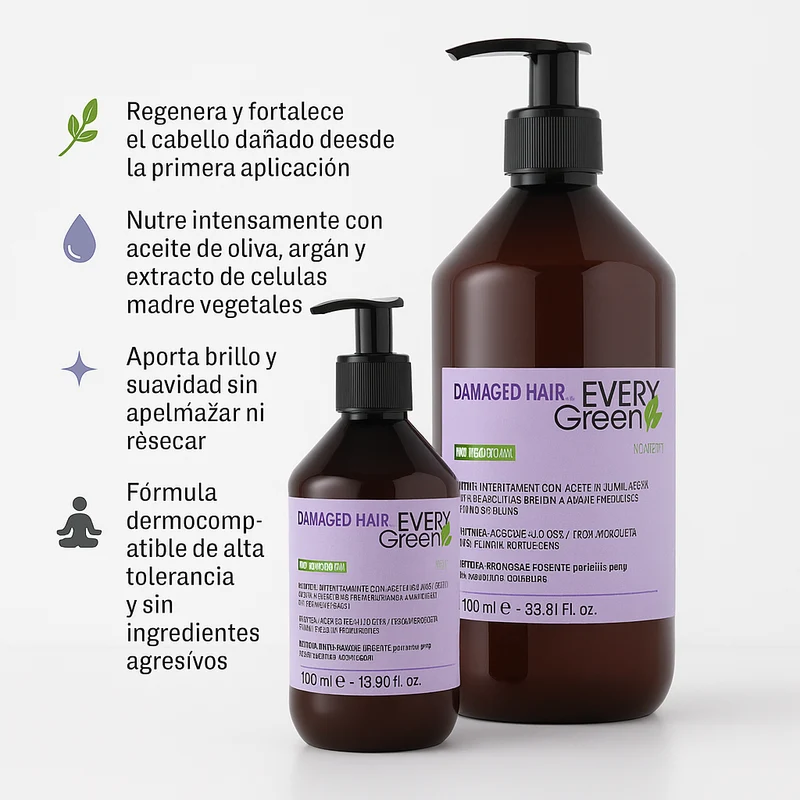 Champú regenerador - cabellos dañados - Every Green