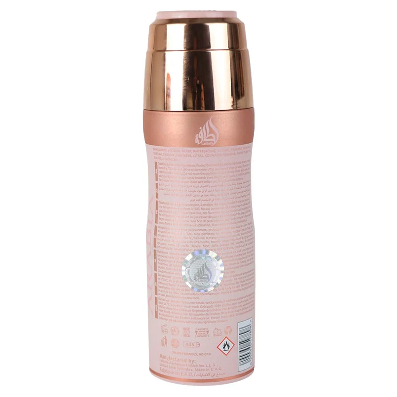 Lattafa Ameerat Al Arab Prive Rose Perfumed Desodorante 200 ml Asdaaf