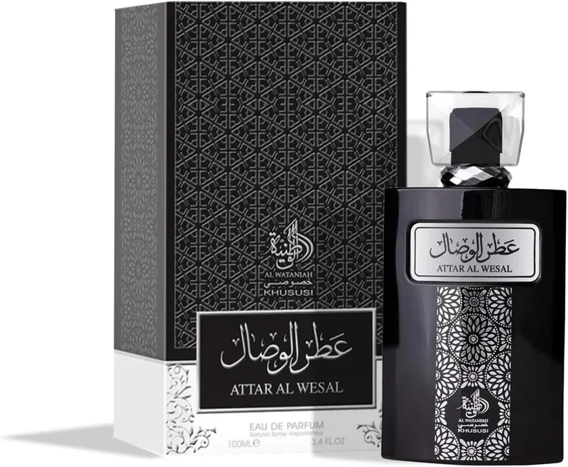 Al Wataniah Attar Al Wesal - Perfume Oriental Unisex con Notas de Madera y Especias - Aroma Intenso y Duradero - 100 ml