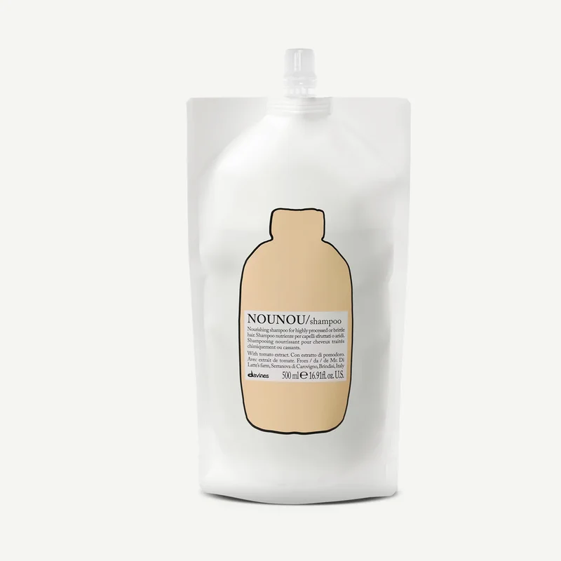 Nounou Refill champú 500ml nutritivo para cabello muy procesado o quebradizo