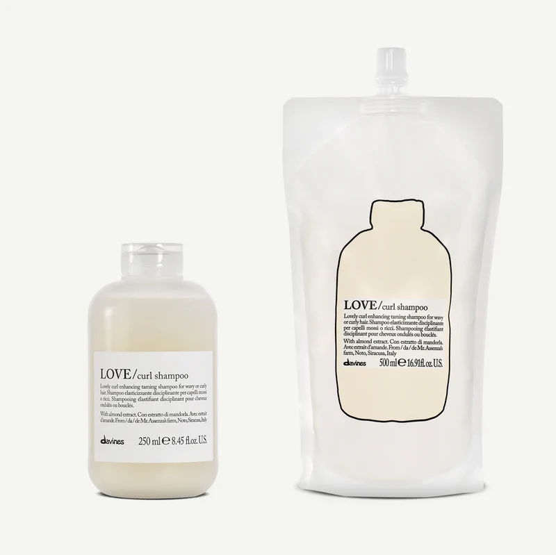 LOVE Curl Refill 500ml + Recarga 250ml Champú potenciador de rizos para cabello ondulado y rizado