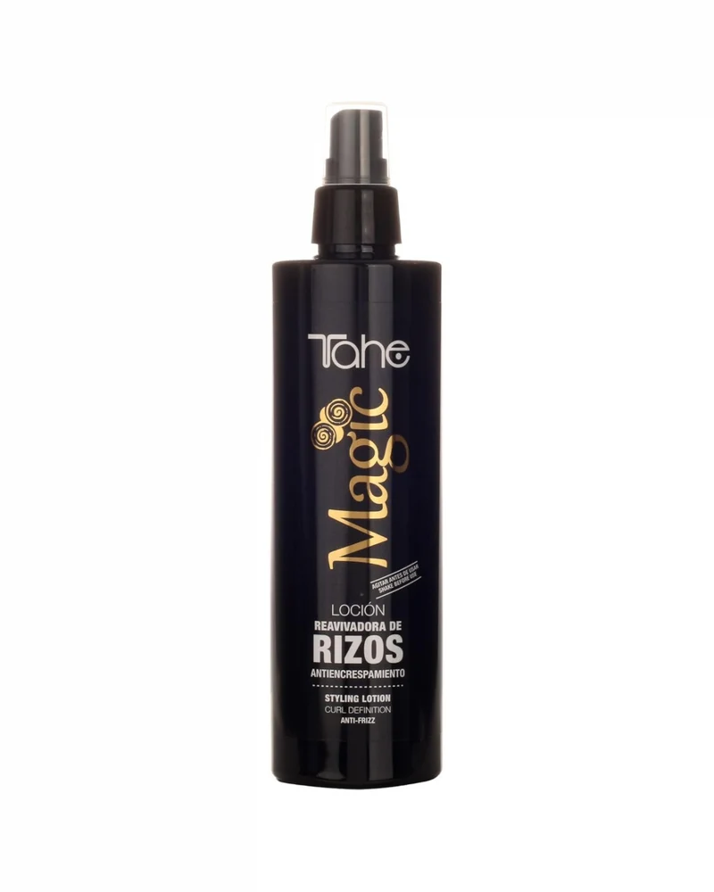 TAHE - Magic Rizos Loción Reavivadora de Rizos Antiencrespamiento en Spray 300ml - Reaviva y Define el Rizo entre Lavados sin Apelmazar Método Curly