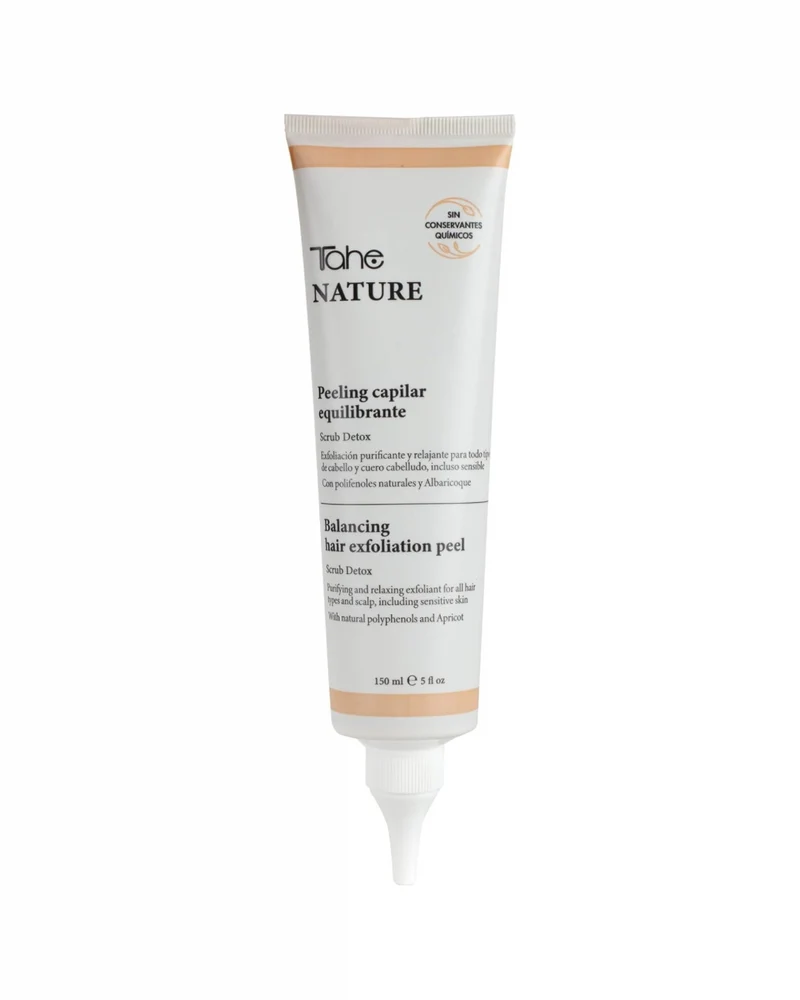 TAHE - Nature Peeling Capilar Equilibrante Exfoliante 150 ml - Polifenoles, Albaricoque, Vitamina B5 y Aceite de Camelia y Argán - Detox, Alivia el Picor y la Descamación
