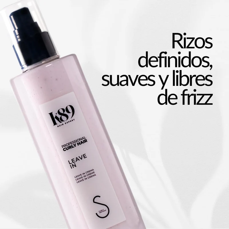 K89 - Professional Curly Hair Leave In Crema Acondicionadora sin Aclarado con Aceite de Argán 250ml - Desenreda y Sella la Hidratación - Método Curly