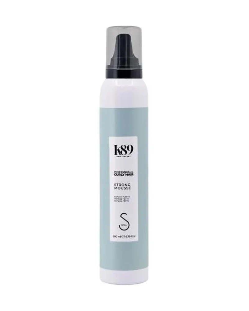K89 - Professional Curly Hair Mousse Strong Espuma de Fijación Fuerte 200ml - Define y Da Volumen sin Apelmazar - Sin Alcohol, Apta Método Curly