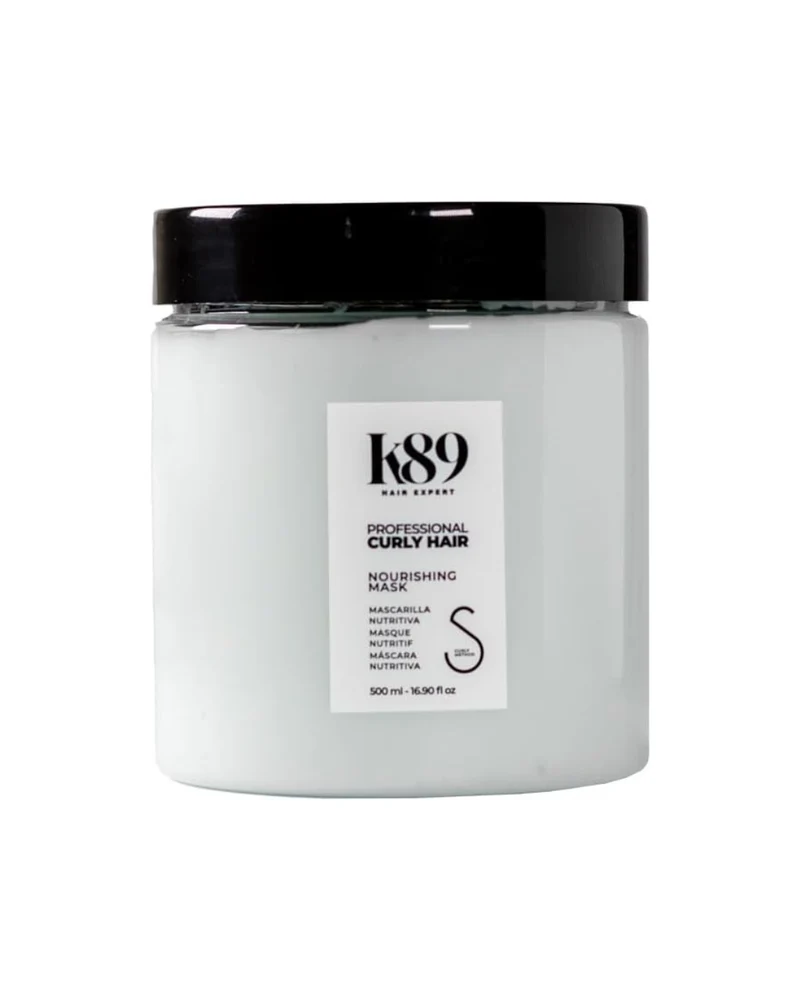 K89 - Professional Curly Hair Nourishing Mask Mascarilla Nutritiva con Argán, Coco y Aguacate 500 ml - Nutre el Rizo Dañado y Poroso - Método Curly