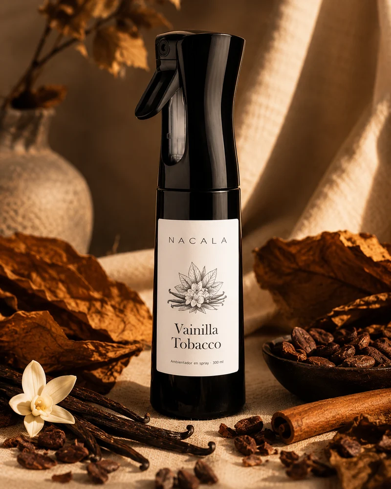 Ambientador Spray 300ml NACALA - Vainilla Tobacco - Olor a Tabaco Especiado, Vainilla y Cacao - Fragancia de Lujo