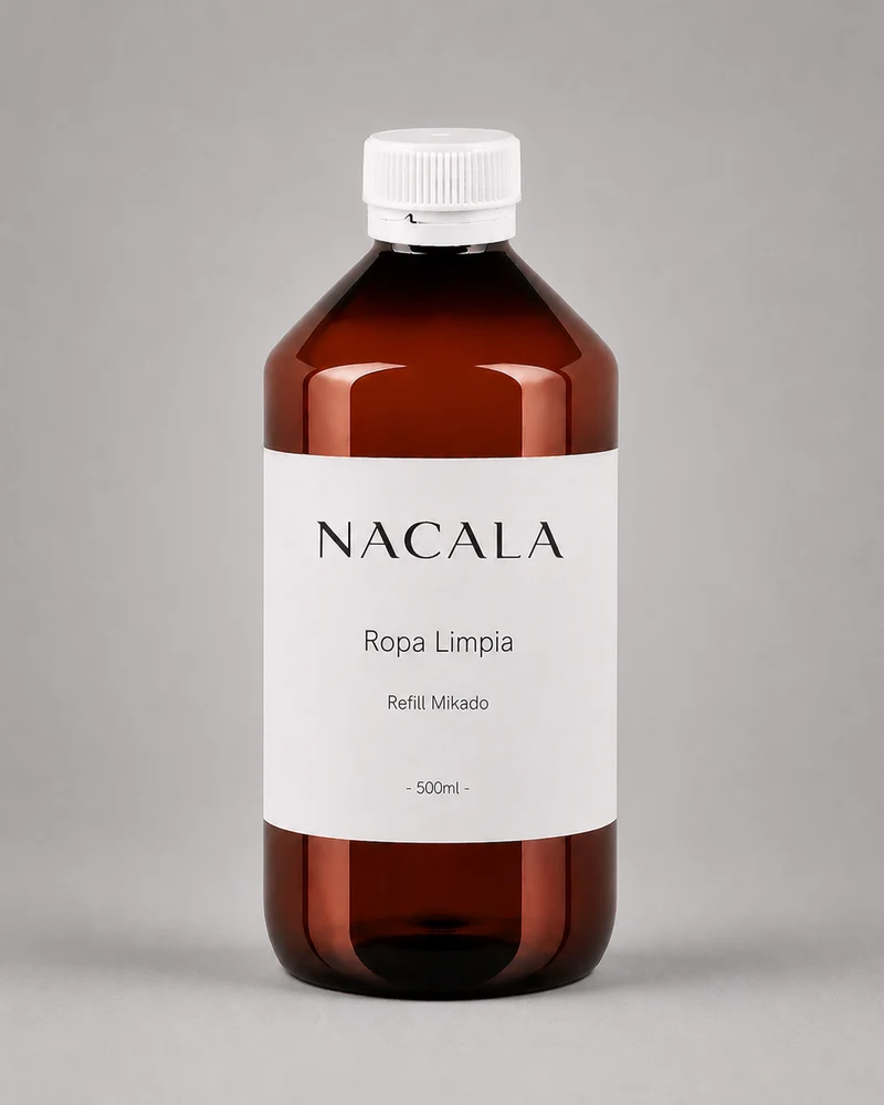 Ambientador Mikado Ropa Limpia NACALA 150ml | Varillas de ratán para dormitorio, armario y baño | Aroma a ropa recién lavada, 1-2 meses