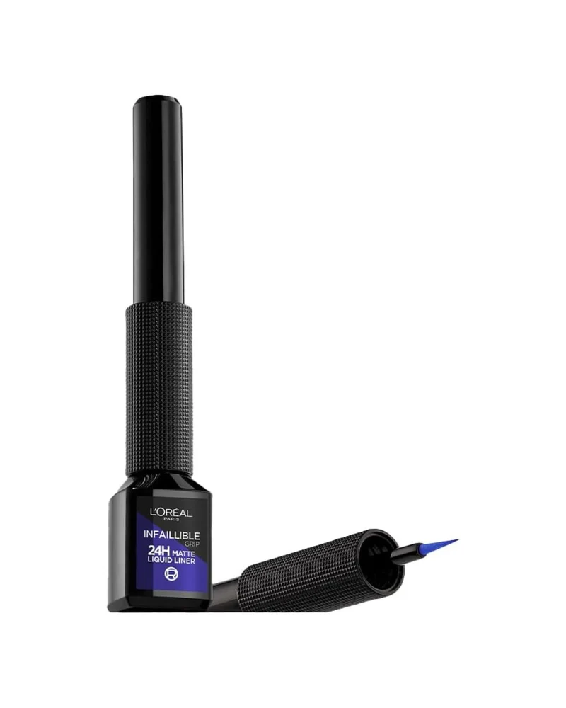 L'ORÉAL PARIS - Matte Signature Liner Delineador de Ojos Líquido Tono 02 Azul - Acabado Mate y Alta Pigmentación - Trazo Preciso y Larga Duración - Resistente al Agua