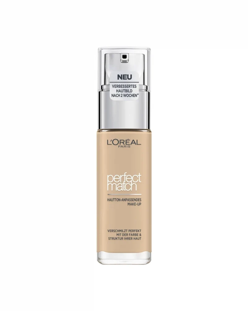 L'ORÉAL PARIS - Perfect Match Base de Maquillaje Superdifuminable Tono N1.5 Lino 30 ml - Efecto Segunda Piel y Cobertura Media Modulable - con Ácido Hialurónico y 24 h de Hidratación Acabado Natural