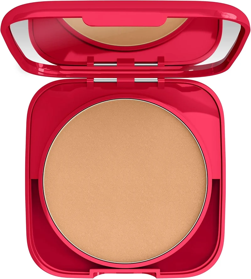 RIMMEL LONDON - Lasting Finish Base de Maquillaje Compacta en Polvo Tono 03 Sesame 10g - Cobertura Media Modulable y Acabado Natural - Control de Brillo sin Resecar - Larga Duración
