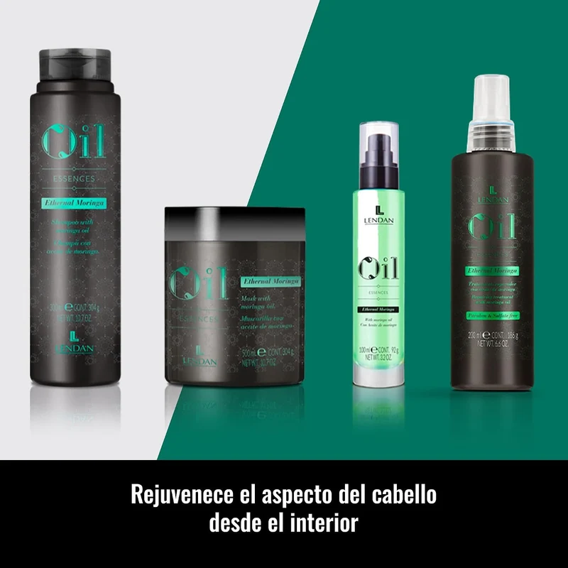 LENDAN - Ethernal Moringa Mascarilla Hidratante y Reparadora con Aceite de Moringa 500 ml - Nutre y Fortalece el Cabello Castigado - Efecto Antiedad