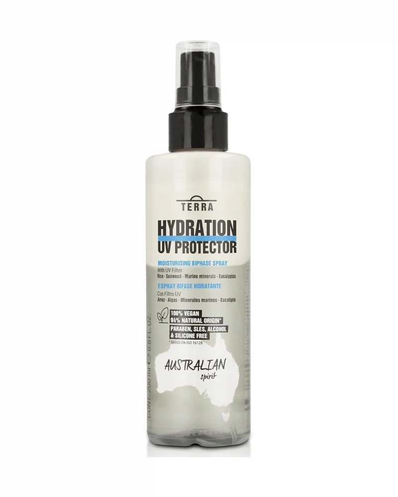 LENDAN - Terra Hydration UV Protector Spray Bifásico sin Aclarado 200 ml - Protege del Sol y Desenreda sin Apelmazar - Previene la Rotura del Cabello