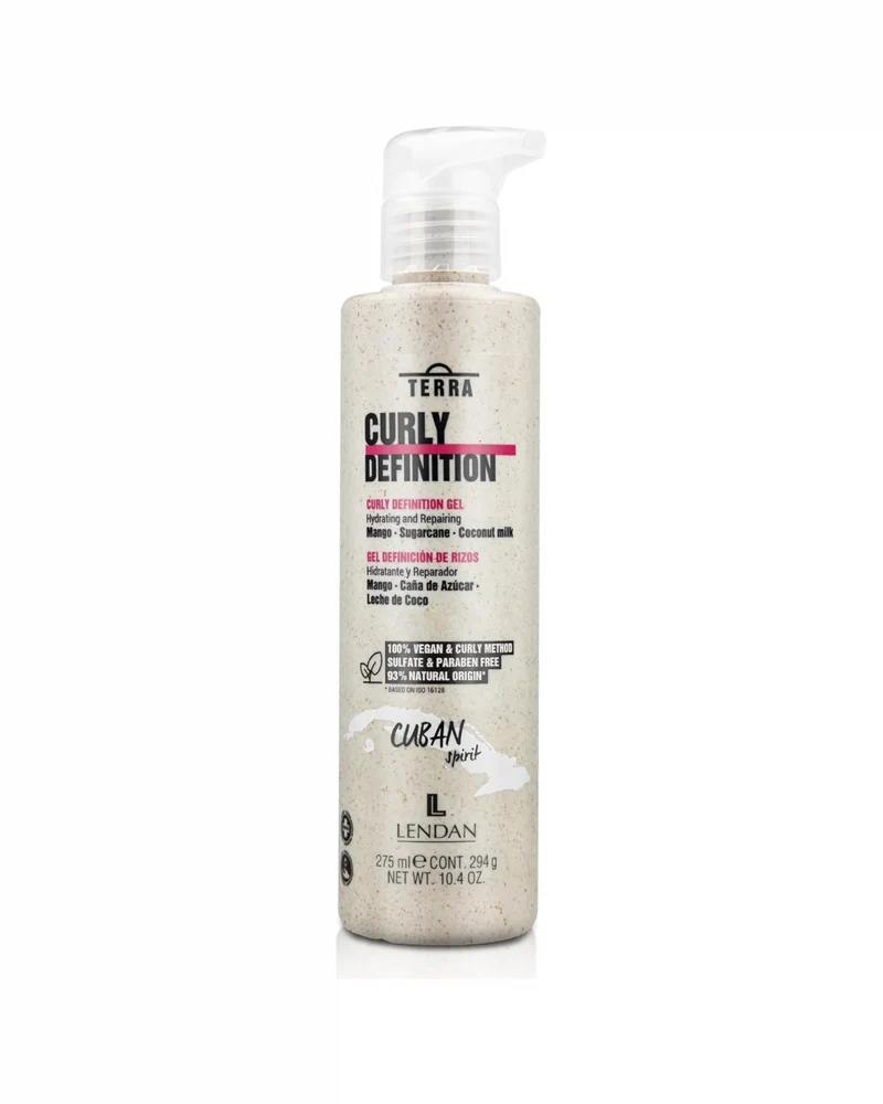 LENDAN - Terra Curly Definition Gel Definidor de Rizos Método Curly 275 ml - Define sin Apelmazar ni Encrespar - Mango, Caña de Azúcar y Coco
