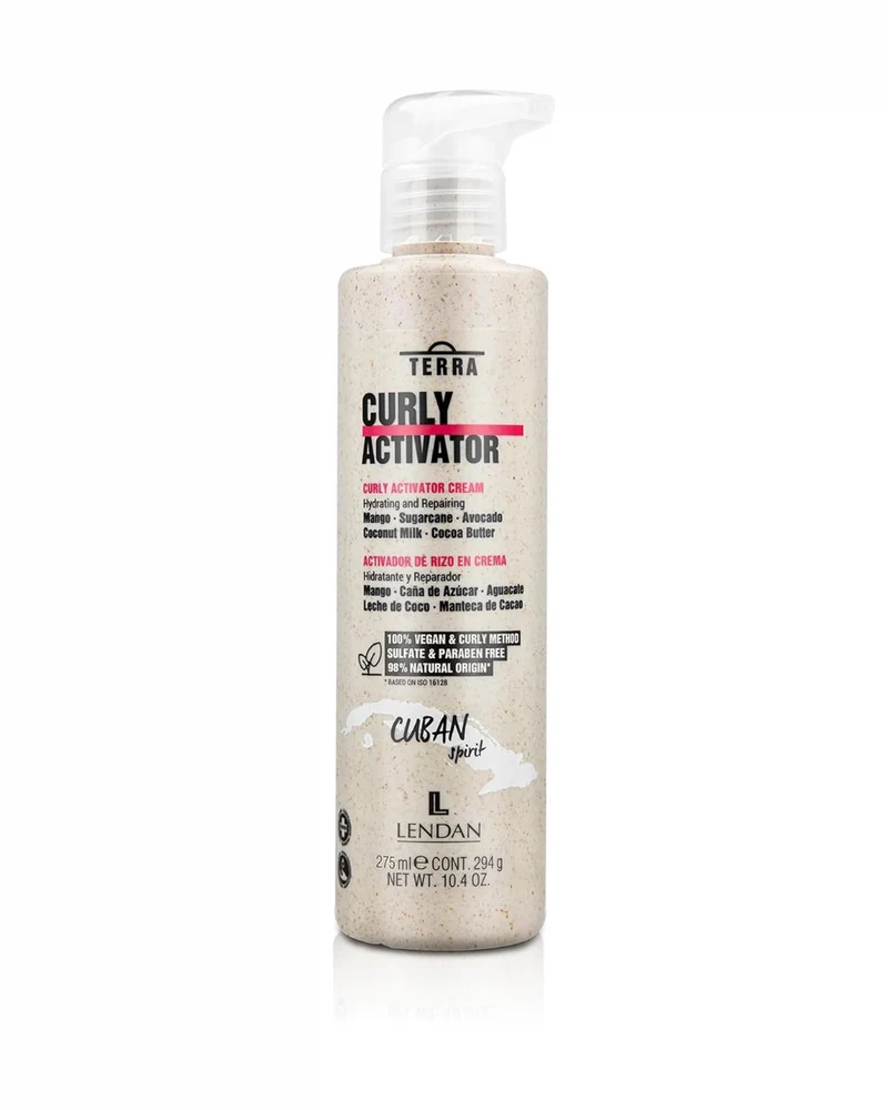 LENDAN - Terra Curly Activator Activador de Rizos en Crema sin Aclarado 275 ml - Método Curly, Define sin Apelmazar - Mango, Aguacate y Cacao