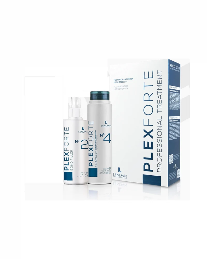 LENDAN - Plex Forte Pack Champú Nº4 300 ml y Bond Filler Nº2 200 ml - Rutina Completa tras Tinte o Decoloración - Reconstruye los Enlaces y Fortalece