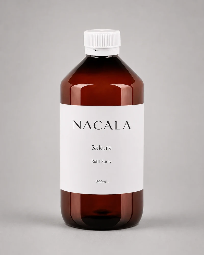 Ambientador NACALA - Sakura (Spray, Coche o Mikado) - Aroma Sensual a Flor de Cerezo y Vainilla - Floral Cálido para Dormitorio y Centros de Belleza