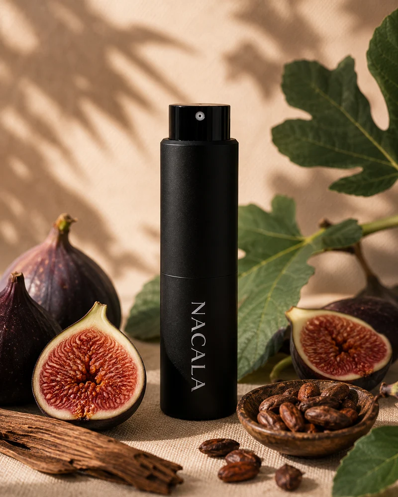 Ambientador NACALA - Wild Fig (Spray, Coche o Mikado) - Olor a Higo Silvestre Verde y Maderas - Fragancia Elegante para Hogar, Oficina y Negocio