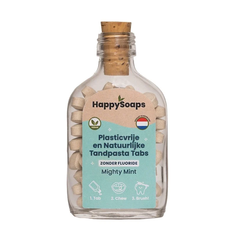 Happysoaps Tandpasta Tabletten – Zonder Fluoride – Mighty Mint 130 gram